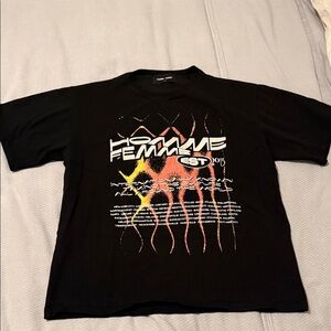 Homme Femme Black Graphic Short Sleeve Tee